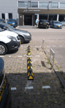 Parkeerstop rubber 550x150x100mm - reflecterend geel of wit