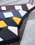 Radstopper für den Parkplatz aus Recycling-Gummi