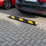 Parkstopp aus Recycling-Gummi 900 mm mit Reflexstreifen Gelb oder Weiß