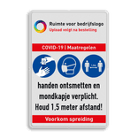 Informatiebord COVID-19 - maatregelen met eigen logo