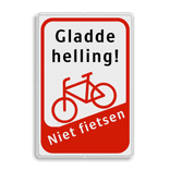 Informatiebord Steile helling - fiets aan de hand