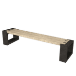 Banc de parc sans dossier- Bicolore - Modèle Matrix
