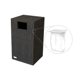 Afvalbak TS-Jupiter van gerecycled kunststof, Sand Beige - 70 liter