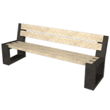 Banc public bicolore avec dossier en plastique recyclé - Govaplast - modèle Matrix