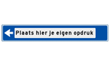 Verwijsbord object (blauw) - met tekst en pijl (zonder pictogrammen)