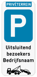 Parkeerbord enkel bezoekers + wegsleepregeling