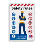 Veiligheidsbord - SAFETY RULES in huisstijl