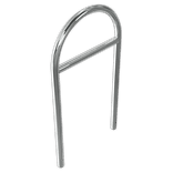 Appui vélo & Arceau en acier inoxydable rond avec barre centrale - 650x1200mm - montage dan le sol