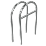 Fahrradbügel Edelstahl (Ø48mm) 650x1200x48mm mit Querholm - zum Einbetonieren