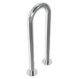 Appui vélo & Arceau en acier inoxydable rond - 300x800mm - montage au sol