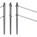 Geleidehek TS60 staal - palen met aluminium bolkop - RAL 7016 of gegalvaniseerd