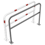 Rohrbügel aus Stahlrohr Ø 48, 1500x1000 mm, mit Querholm für Dübelbefestigung
