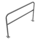 Rohrbügel aus Stahlrohr Ø 48, 1500x1000 mm, mit Querholm für Dübelbefestigung