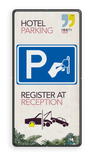 Verkeersbord DOR rechthoek 2:1 reflecterend +  eigen ontwerp/opdruk