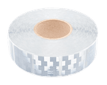 Bande réfléchissante blanche argentée segmentée pour remorque bâchée - 50 x 50 mm - rouleau de 12,5 ou 50 m