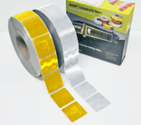 Contourmarkering rood - 50x50mm stickers - op rol 12,5 of 50 meter