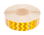 Bande réfléchissante jaune segmentée pour camion à remorque bâchée - 50 x 50 mm - rouleau de 12,5 ou 50 m