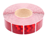 Bande réfléchissante rouge segmentée pour remorque bâchée - 50 x 50 mm - rouleau de 12,5 ou 50 m