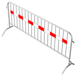 Dranghek staal 18kg - 250cm - 18 spijlen - rood wit reflecterende strip