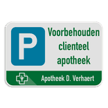 Parkeerbord 3:2 reflecterend met je eigen opdruk