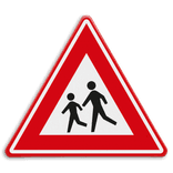 Verkeersbord RVV J21 - Vooraanduiding overstekende kinderen