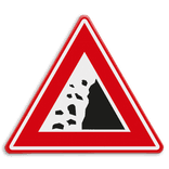 Verkeersbord - waarschuwing vallend gesteente