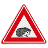 Verkeersbord - waarschuwing overstekende egels