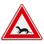 Verkeersbord - waarschuwing overstekende otter - reflecterend