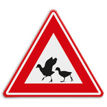 Verkeersbord - waarschuwing overstekende watervogels