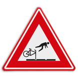 Verkeersbord tramrails - valgevaar fietsers