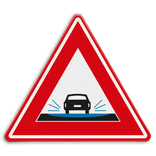 Verkeersbord - waarschuwing mogelijk wateroverlast bij regen