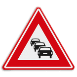 Verkeersbord RVV J33 - Vooraanduiding file