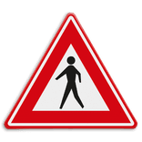 Verkeersbord RVV J23 - Vooraanduiding voetgangers-oversteekplaats