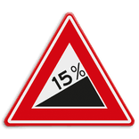 Verkeersbord RVV J06 - Vooraanduiding Steile Helling