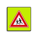 Verkeersbord RVV J21f - FLUOR Overstekende Kinderen