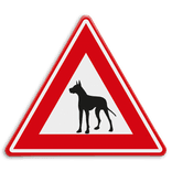 Verkeersbord - waarschuwing pas op voor de waakhond - reflecterend