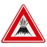 Verkeersbord - waarschuwing vulkaan