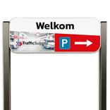 Parkeerplaats infobord - Aluminium geborstelde staanders + eigen ontwerp