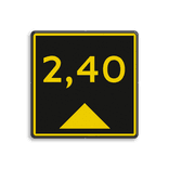 Scheepvaartbord BPR G.5.3 - Aanduiding diepte geel/zwart