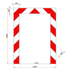Kaderrand NL 2250x2980x290mm 3-delig - rood/wit Silca/VPD | Klasse 3