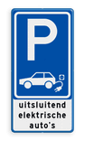 Parkeerbord uitsluitend opladen elektrische auto's