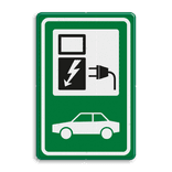 Verkeersbord BW101_SP19 - auto laadpunt - RAL6024