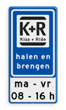 Verkeerbord RVV L52 KISS & RIDE - halen en brengen met tekst