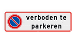 Parkeerplaats bord verboden te parkeren - reflecterend