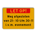 Tekstbord evenementen - 3:2 - Eigen tekst
