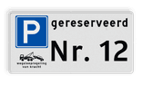 Parkeerplaatsbord E04 + wegsleepregeling + eigen tekst
