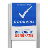Portaalsysteem voor Rookvrij terrein - informatiebord met logo