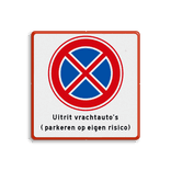 informatiebord E02 - parkeren op eigen risico