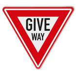 Driehoekig waarschuwingsbord GIVE WAY