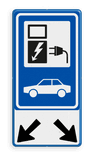 Verkeersbord oplaadpunt elektrische voertuigen + pijlen (groen) - reflecterend